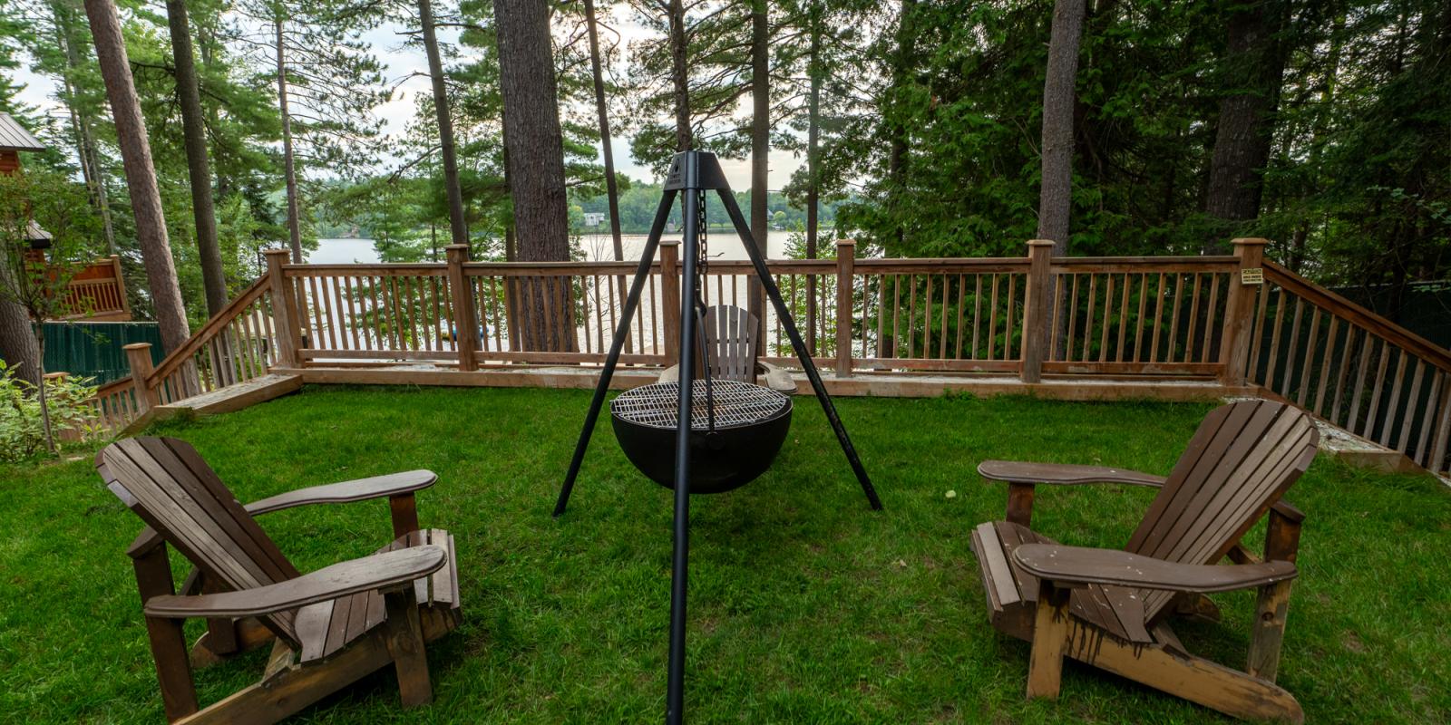 Lawn with firepit